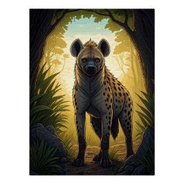 Hyena in a Forest Clearing Poster