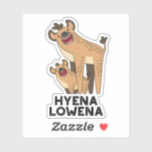Hyena Lowena Funny Animal Hyena Pun Aufkleber (Blatt)