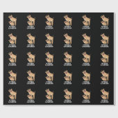 Hyena Lowena Funny Animal Hyena Pun Dark BG Geschenkpapier (Flach)