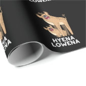 Hyena Lowena Funny Animal Hyena Pun Dark BG Geschenkpapier (Rolleneckpunkt)