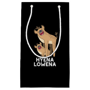 Hyena Lowena Funny Animal Hyena Pun Dark BG Kleine Geschenktüte