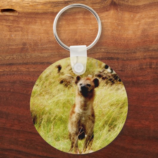Hyena mit Wildbeest (gnu) Schlüsselanhänger (Vorderseite)