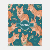 Hyena Pastel Personalisiertes Muster Fleecedecke (Vorderseite)