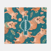 Hyena Pastel Personalisiertes Muster Fleecedecke (Vorderseite (Horizontal))