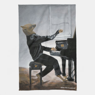 Hyena Piano Music Player Fantasy Art Kitchen Handt Geschirrtuch
