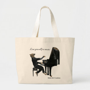 Hyena Piano Music Player Fantasy Art Tragetaschen