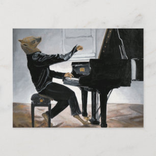 Hyena Piano Musik Player Fantasy Postkarte