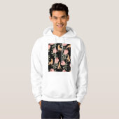 Hyena & Protea: Dunkles Vintages Muster Hoodie (Vorne ganz)