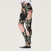 Hyena & Protea: Dunkles Vintages Muster Leggings (Links)