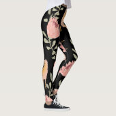 Hyena & Protea: Dunkles Vintages Muster Leggings (Rechts)