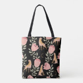 Hyena & Protea: Dunkles Vintages Muster Tasche (Rückseite)