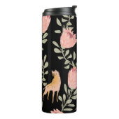 Hyena & Protea: Dunkles Vintages Muster Thermosbecher (Nach links gedreht)