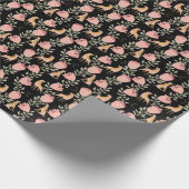Hyena & Protea: Schwarzer Hintergrund Nahtlos Geschenkpapier (Ecke)