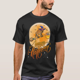 Hyena Ride Witch Shotgun Moon Vintag Hyena Hallow T-Shirt