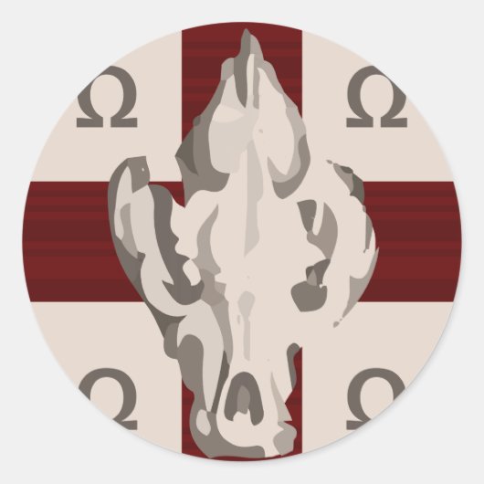 Hyena Shield Runder Aufkleber (Vorderseite)