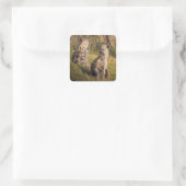 Hyenas Quadratischer Aufkleber (Tasche)