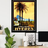 Hyeres Cote da Azur Vintages Werbeplakat Poster (Heimbüro)