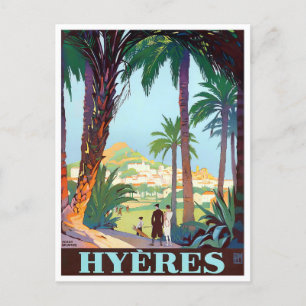 Hyeres Frankreich Vintage Reise Postkarte