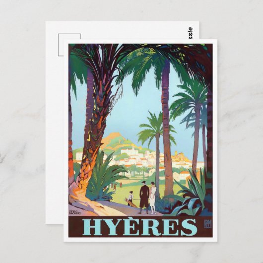 Hyeres Frankreich Vintage Reise Postkarte (Vorne/Hinten)