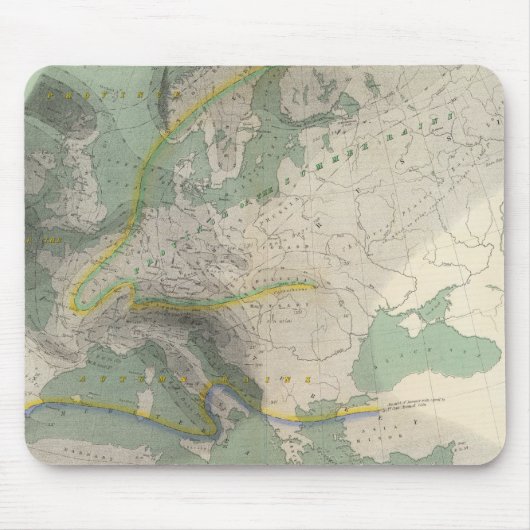 Hyetographische Karte Europa Mousepad (Vorne)