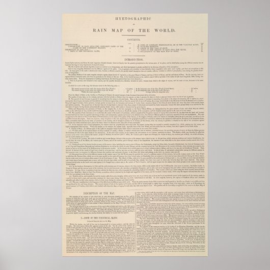 Hyetographische oder Regenkarte der Welt Poster (Vorne)