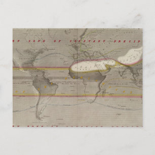 Hyetographische Regenkarte Postkarte