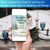 Hyge Snowflakes und Hochzeitstorte Brautparty Einladung