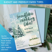 Hyge Snowflakes und Hochzeitstorte Brautparty Einladung