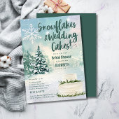 Hyge Snowflakes und Hochzeitstorte Brautparty Einladung
