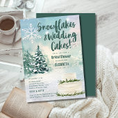 Hyge Snowflakes und Hochzeitstorte Brautparty Einladung