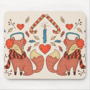Hygee Christmas Fox Mousepad