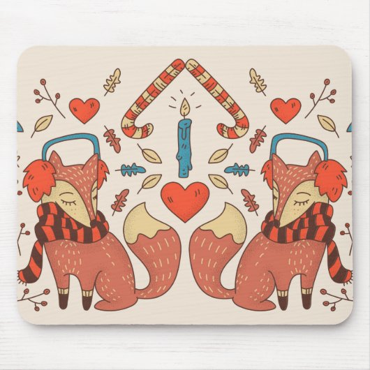 Hygee Christmas Fox Mousepad (Vorne)