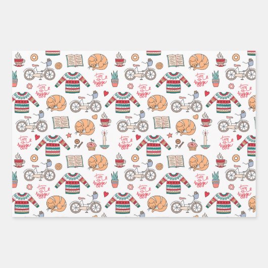 Hygee Christmas Jumper Pattern Geschenkpapier Set (Vorderseite 3)