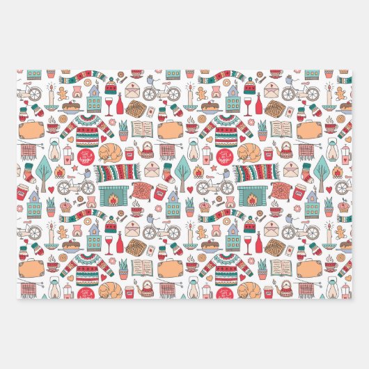 Hygee Christmas Jumper Pattern Geschenkpapier Set (Vorderseite 2)