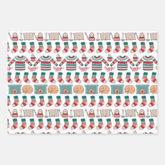 Hygee Christmas Jumper Pattern Geschenkpapier Set (Vorderseite)