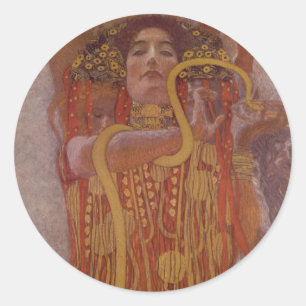 Hygeia von Gustav Klimt Runder Aufkleber