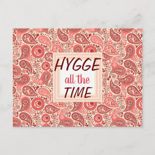HYGGE all Time Cozy Pink Paisley Postkarte