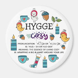 HYGGE - Bedeutung und Aussprache niedliche Doodles Magnet
