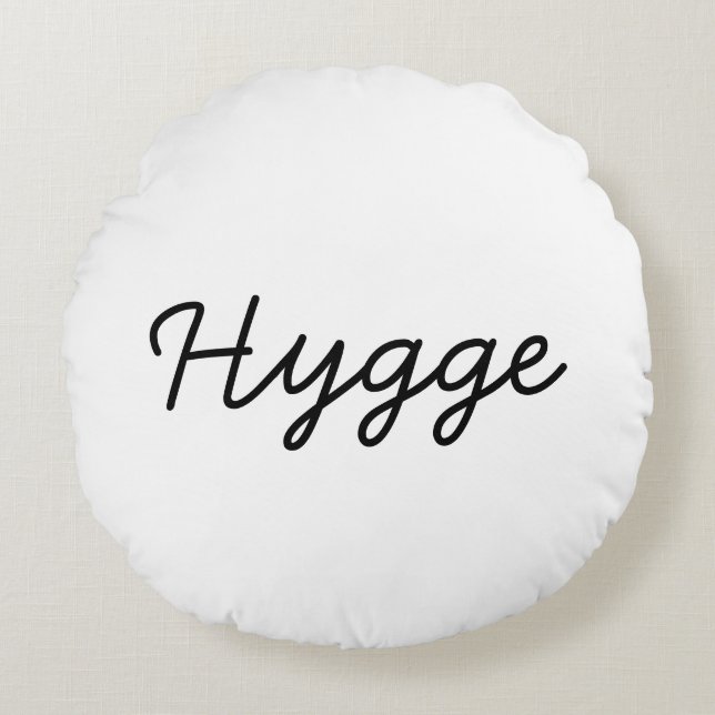 Hygge Black Elegant Rundes Kissen (Vorderseite)