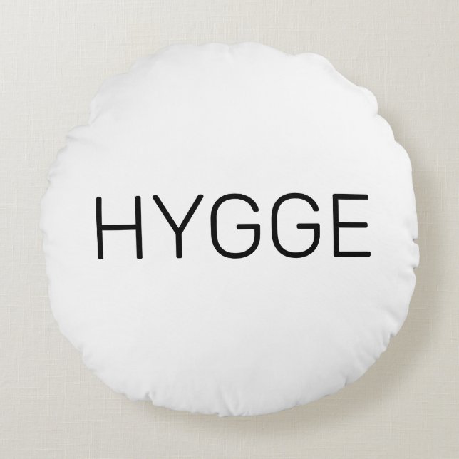 Hygge Black Rundes Kissen (Vorderseite)