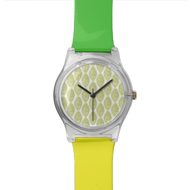Hygge Blumen-Muster Armbanduhr (Nahaufnahme)