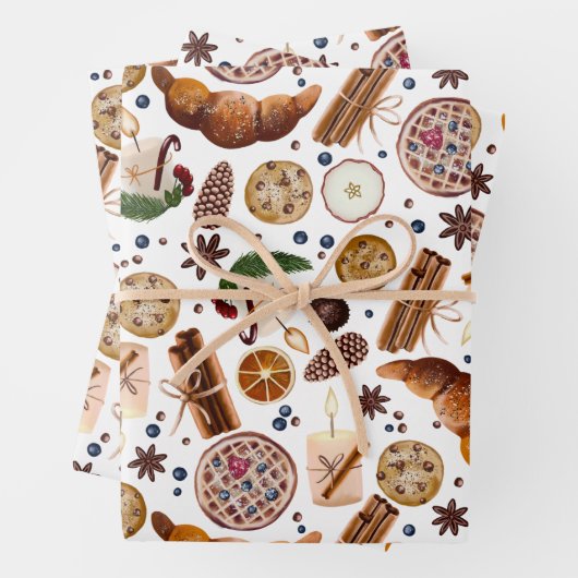 Hygge Christmas Cookie Pattern Geschenkpapier Set (Beispiel)