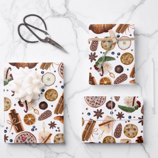 Hygge Christmas Cookie Pattern Geschenkpapier Set (Vorderseite)