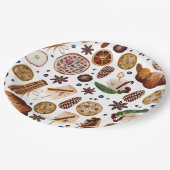 Hygge Christmas Cookie Pattern Pappteller (Schrägansicht)