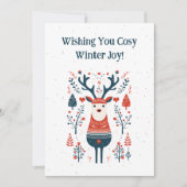 Hygge Christmas Deer Design - skandinavisch Inspir Dankeskarte (Vorderseite)