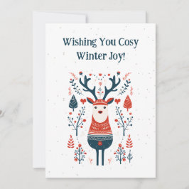 Hygge Christmas Deer Design - skandinavisch Inspir Dankeskarte