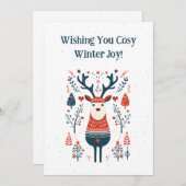 Hygge Christmas Deer Design - skandinavisch Inspir Dankeskarte (Vorne/Hinten)