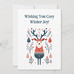 Hygge Christmas Deer Design - skandinavisch Inspir Dankeskarte