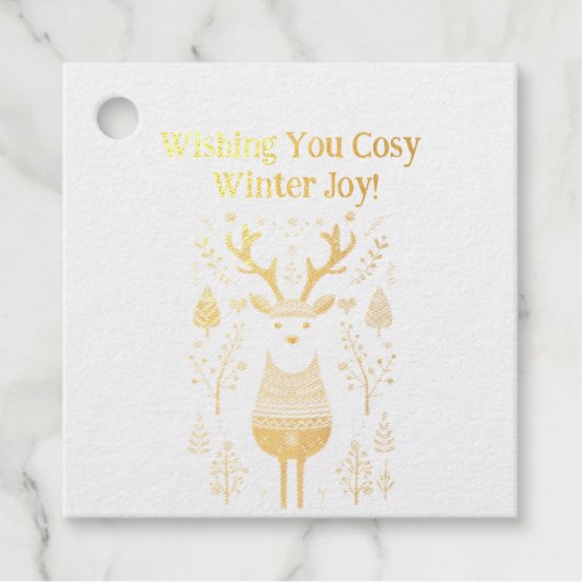 Hygge Christmas Deer Design - skandinavisch Inspir Geschenkanhänger (Vorderseite)
