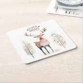 Hygge Christmas Deer Rechteckiger Pappuntersetzer (angewinkelt)